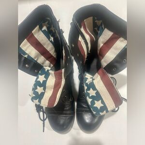 Mix No. 6 Combat Black Boots American Flag Patriotic size 9 1/2